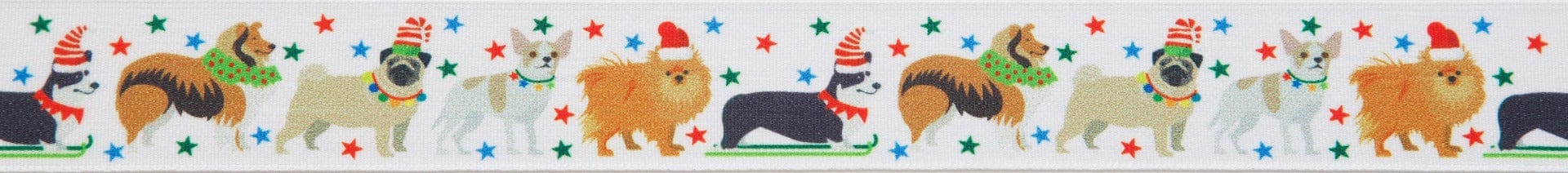 Christmas Ribbon Festive Pets: 25mm Wide: White - Image 2
