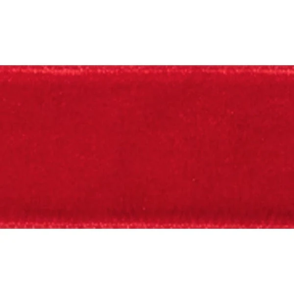 Velvet Ribbon Reel: 5m x 15mm: Red (Price per reel)