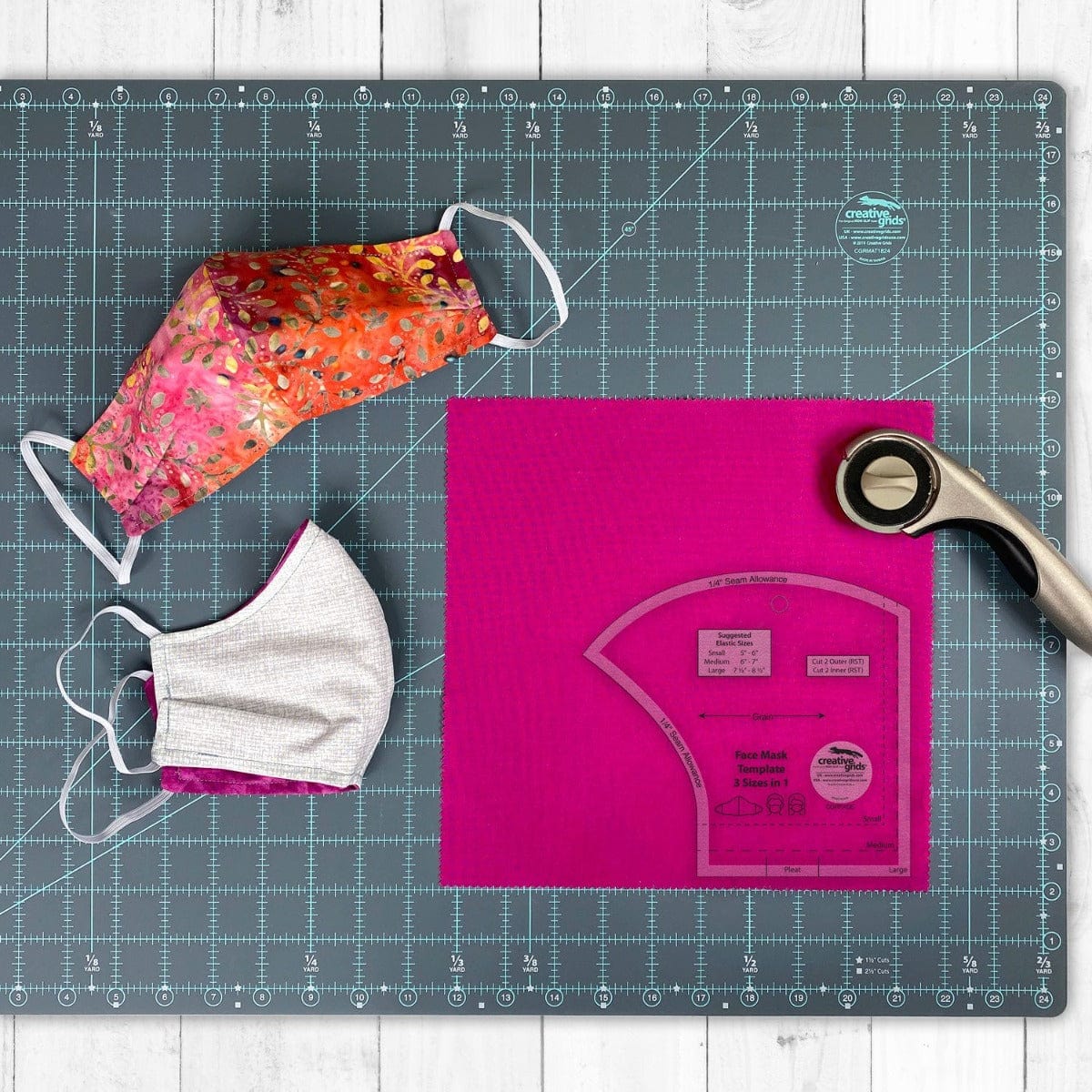 Creative Grids Non slip: Face Mask Template 3 Sizes in 1 - Image 2