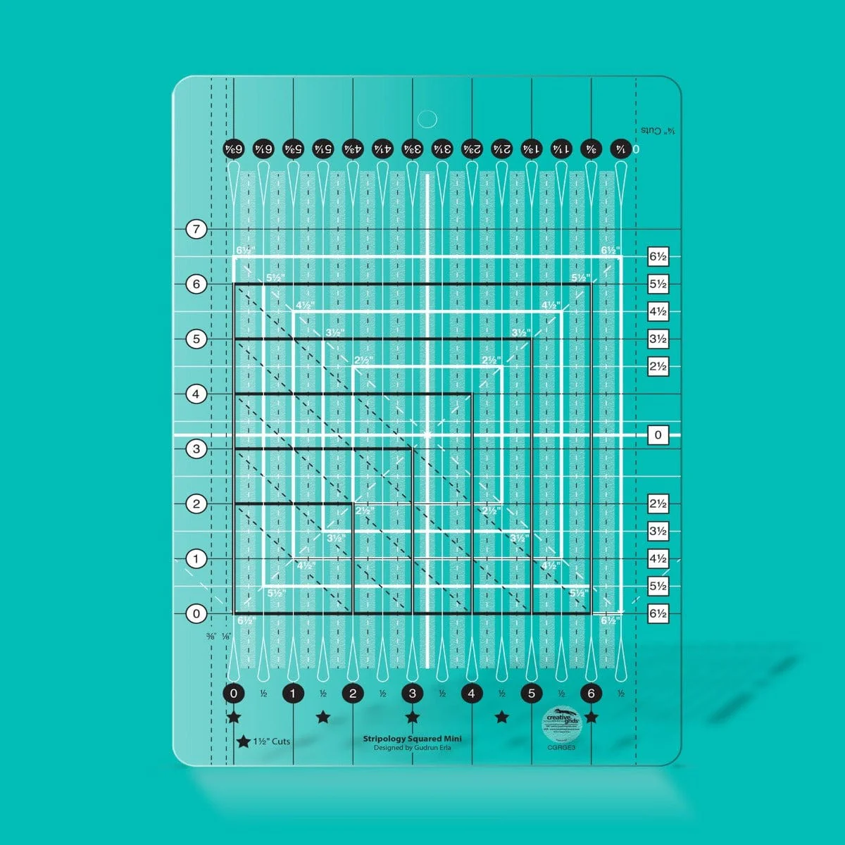 Creative Grids Non slip: Stripology Mini Quilt Ruler