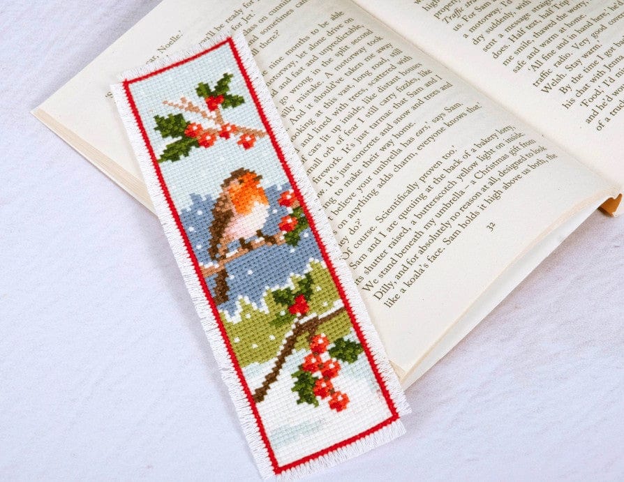 Cross Stitch Bookmark Kit Robin - Image 2