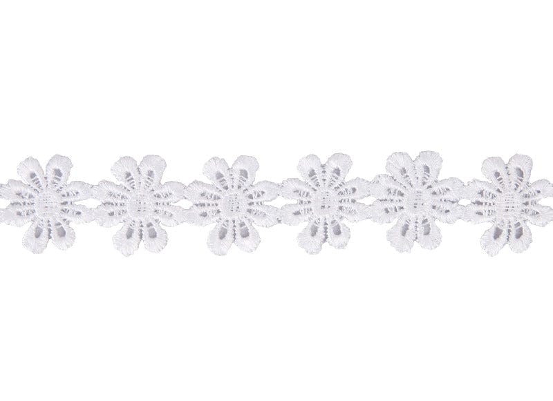Guipure Daisy Lace Trim: 25mm: White