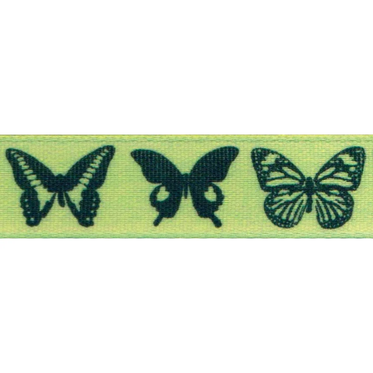 Butterfly Ribbon: Green: 15mm wide. Price per metre.