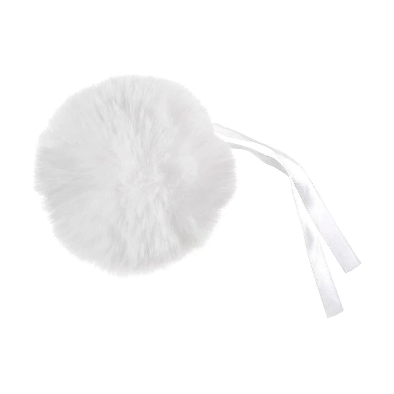 Faux Fur Pom Pom White 11cm - Image 2