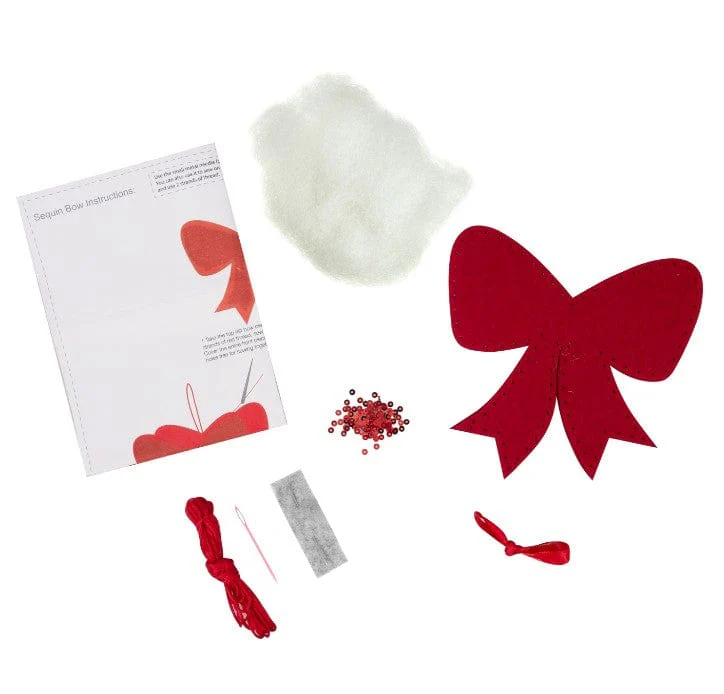 Felt Decoration Kit Christmas Sequin Bow - Image 3