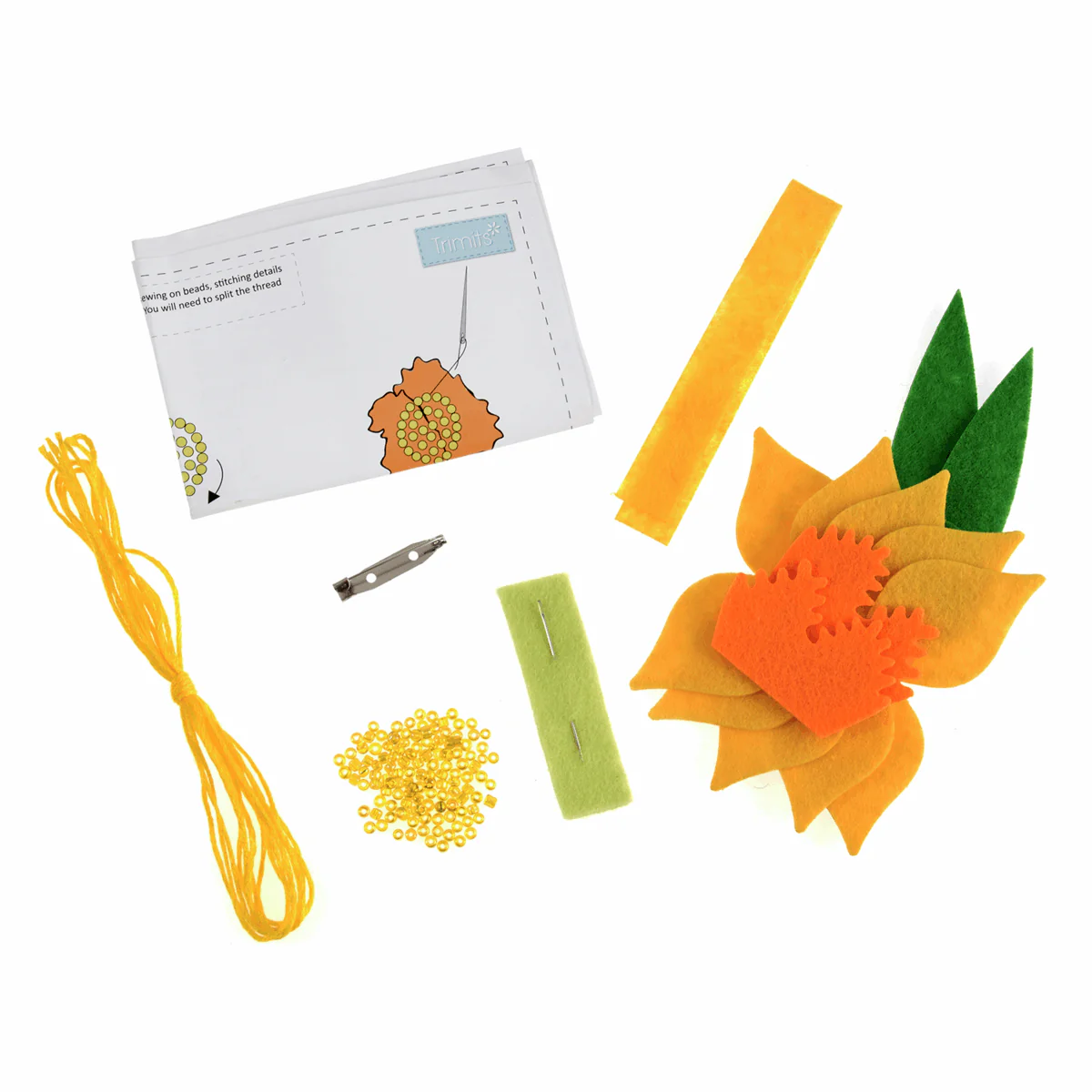 Felt Decoration Kit: Daffodil Brooch - Image 3