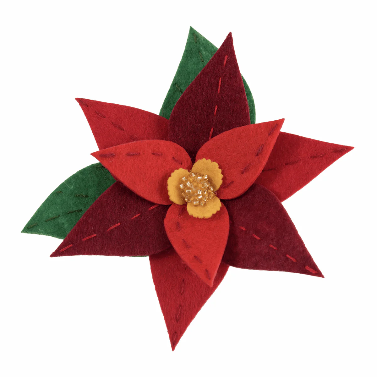 Felt Kit Christmas Poinsettia Brooch - Image 3
