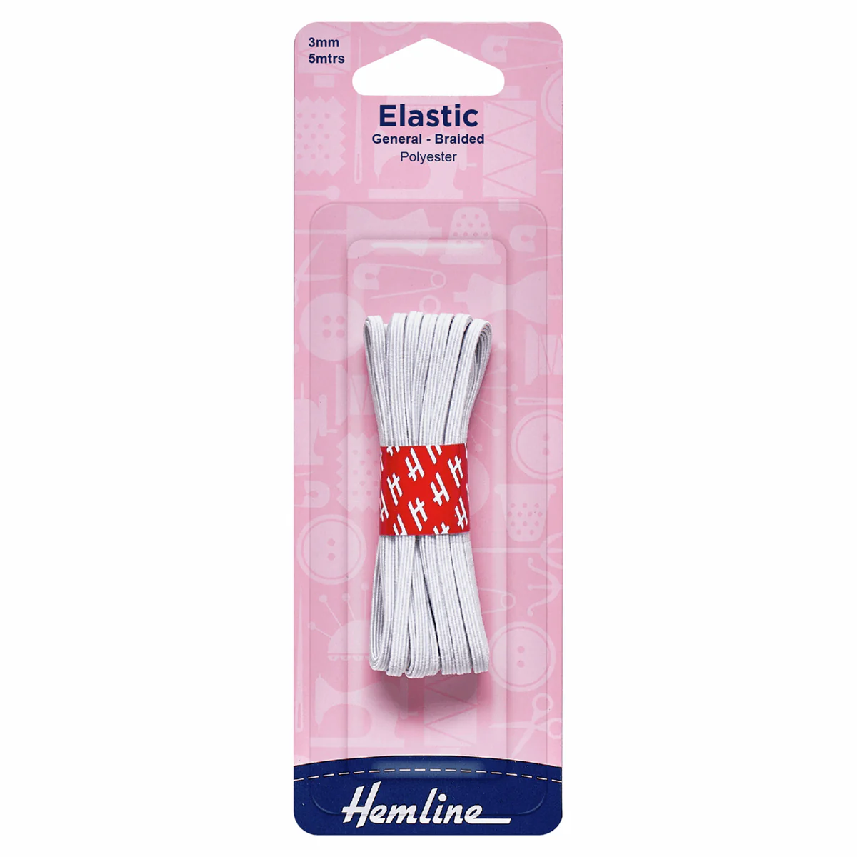 Elastic: General Purpose Braided: White 5 Metres x 3mm Wide