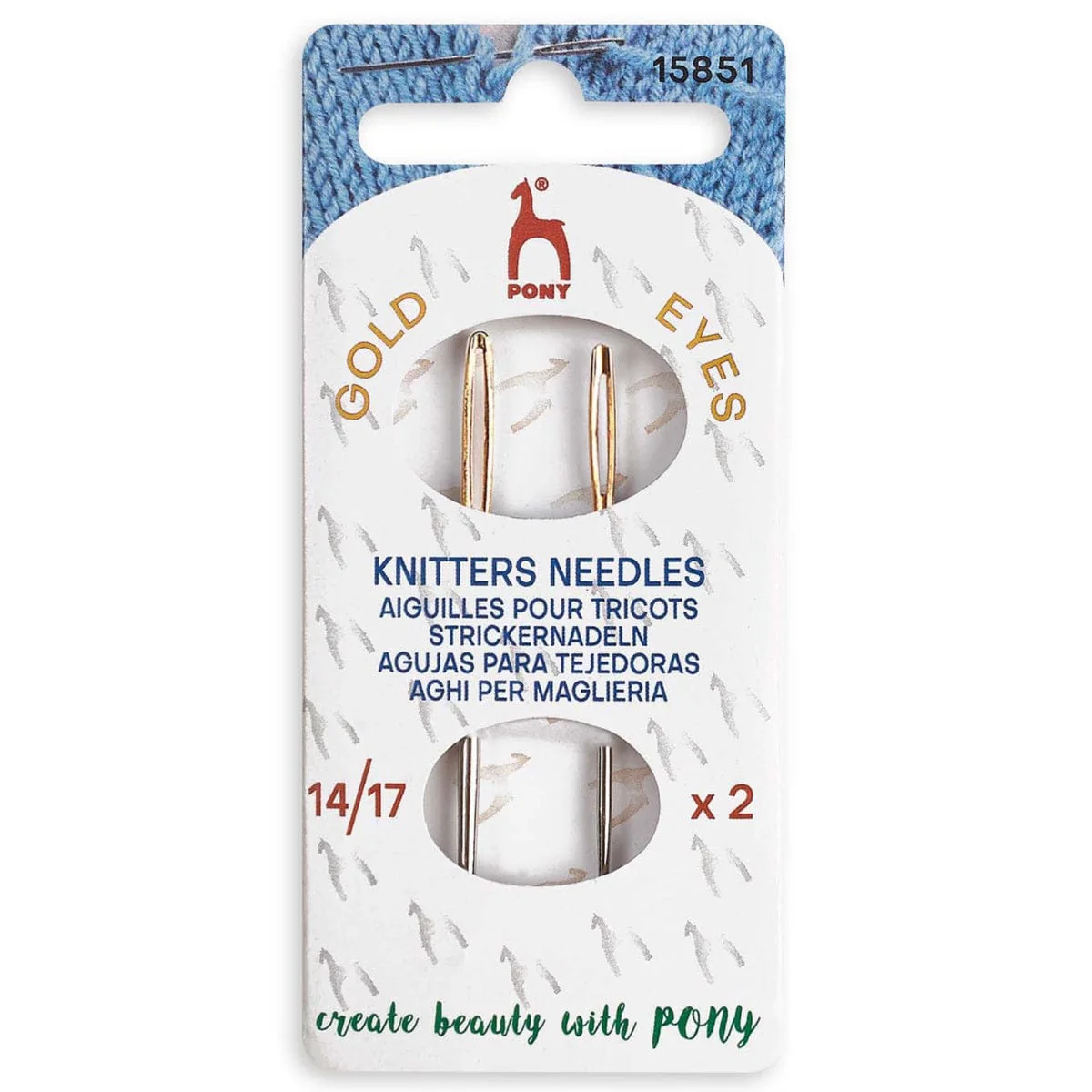 Hand Sewing Needles: Knitters Needles: Gold Eye