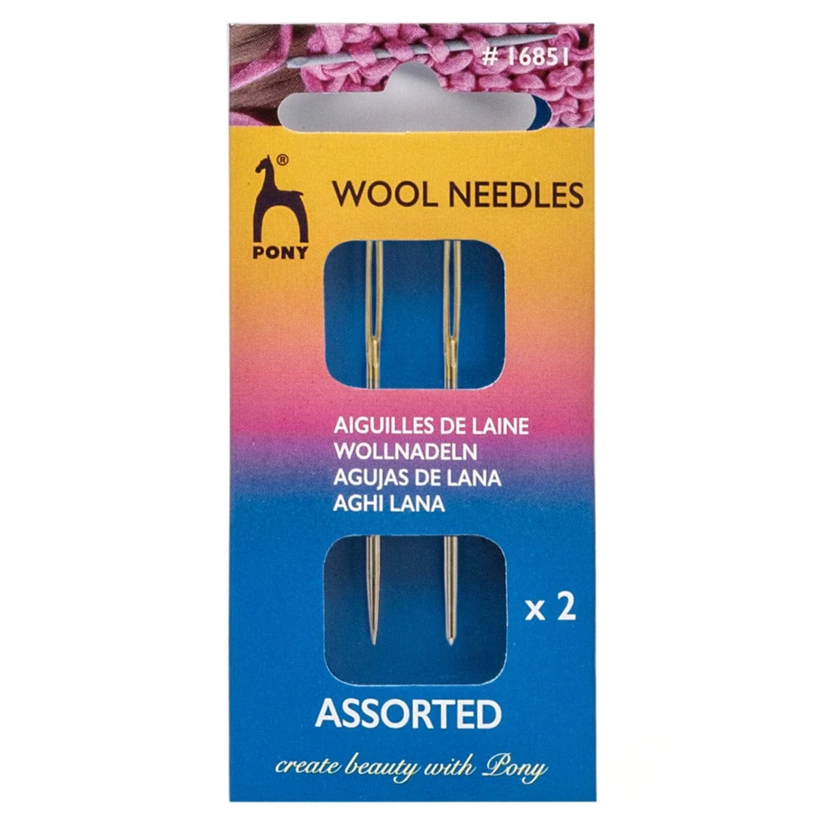 Hand Sewing Needles: Wool: Gold Eye: Size 16
