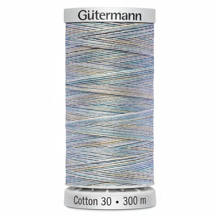 Gutermann Cotton 30 Variegated Green/Blue/Purple Thread - Image 10