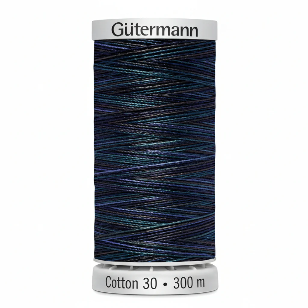 Gutermann Cotton 30 Variegated Green/Blue/Purple Thread - Image 18
