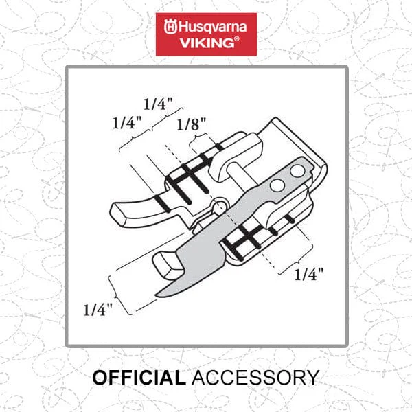 Husqvarna Clear 1/4 Inch Piecing Foot With Guide 412927445 - Image 2