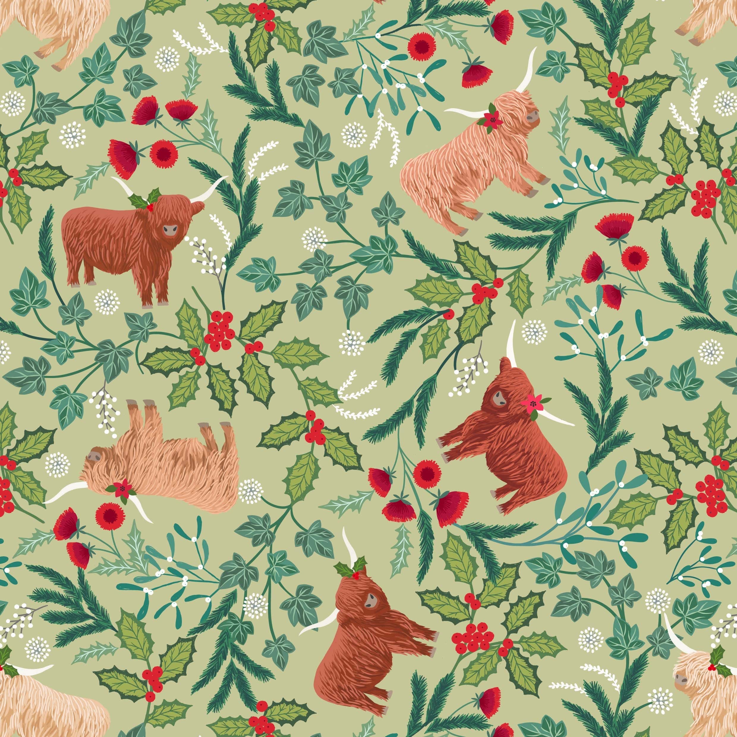 Lewis and Irene Celtic Christmas Fabric - Image 2