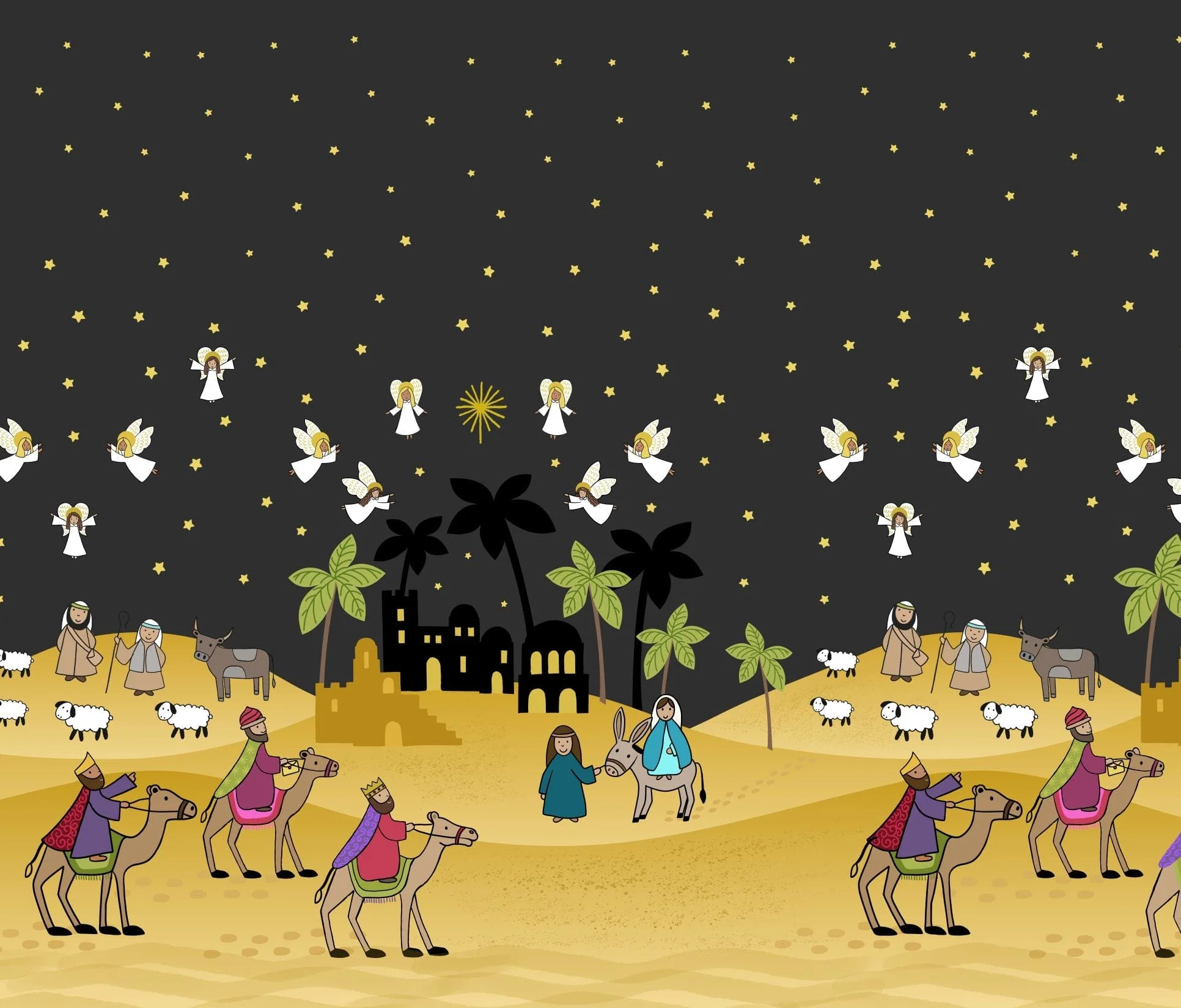 Lewis and Irene Christmas Fabric Away in a Manger - Image 16