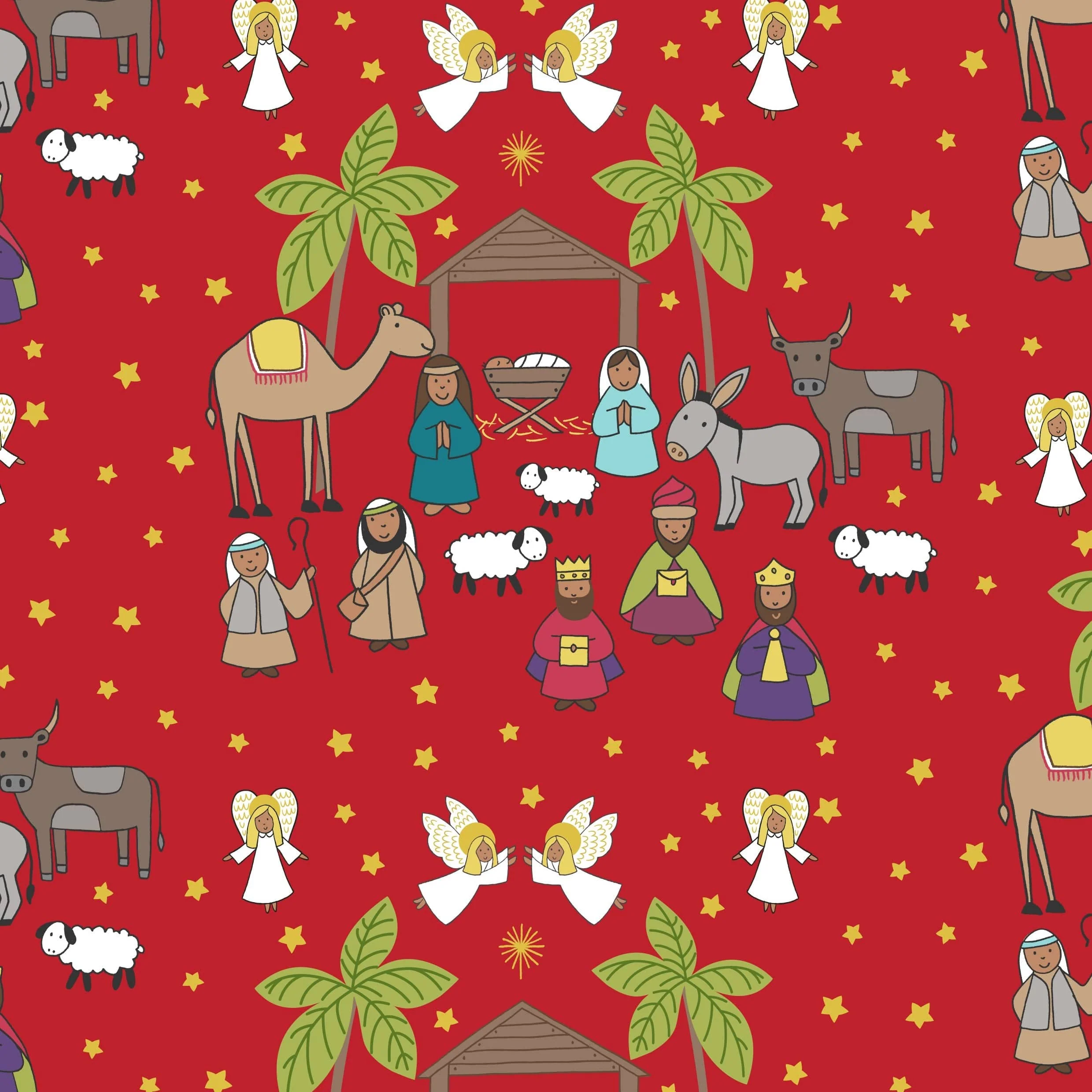 Lewis and Irene Christmas Fabric Away in a Manger - Image 2