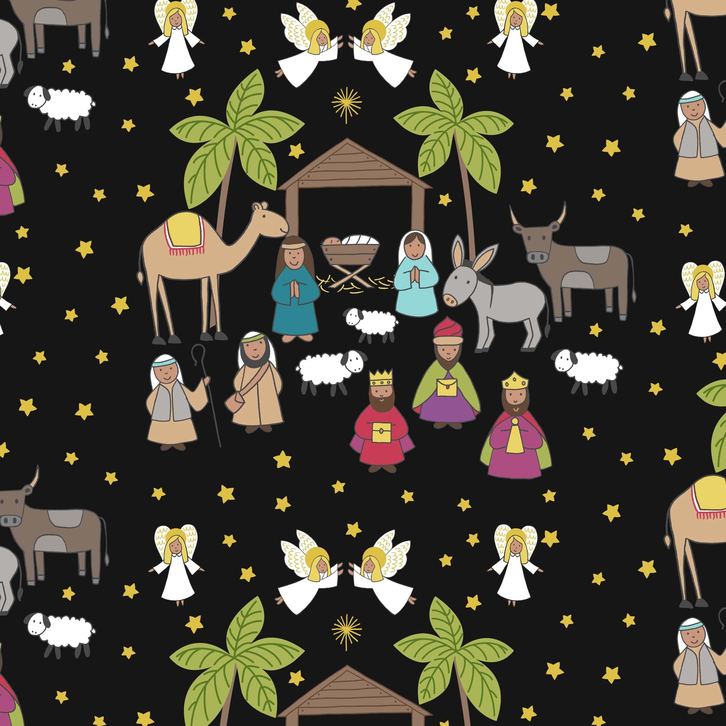 Lewis and Irene Christmas Fabric Away in a Manger - Image 3