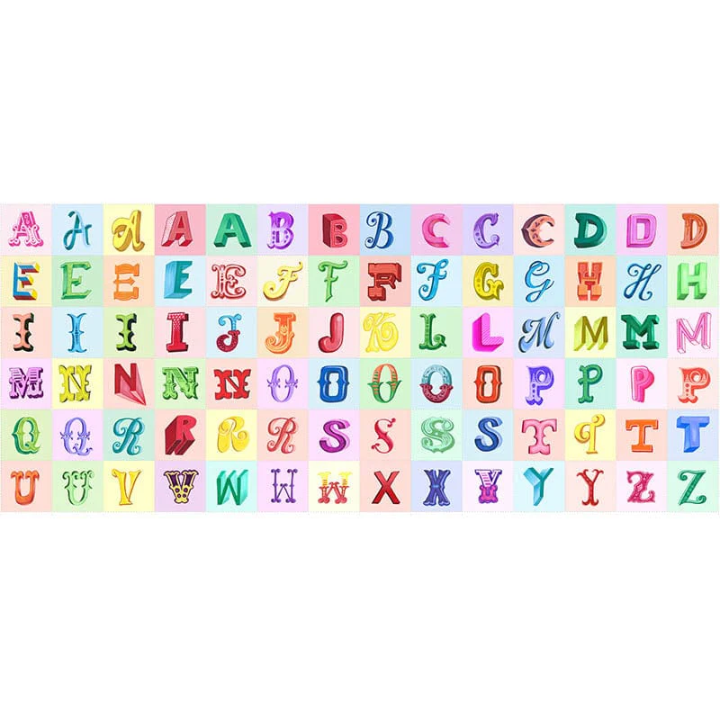 Lewis And Irene Colour Collection Alphabet 18 X 44 Inch Fabric Panel Jm4