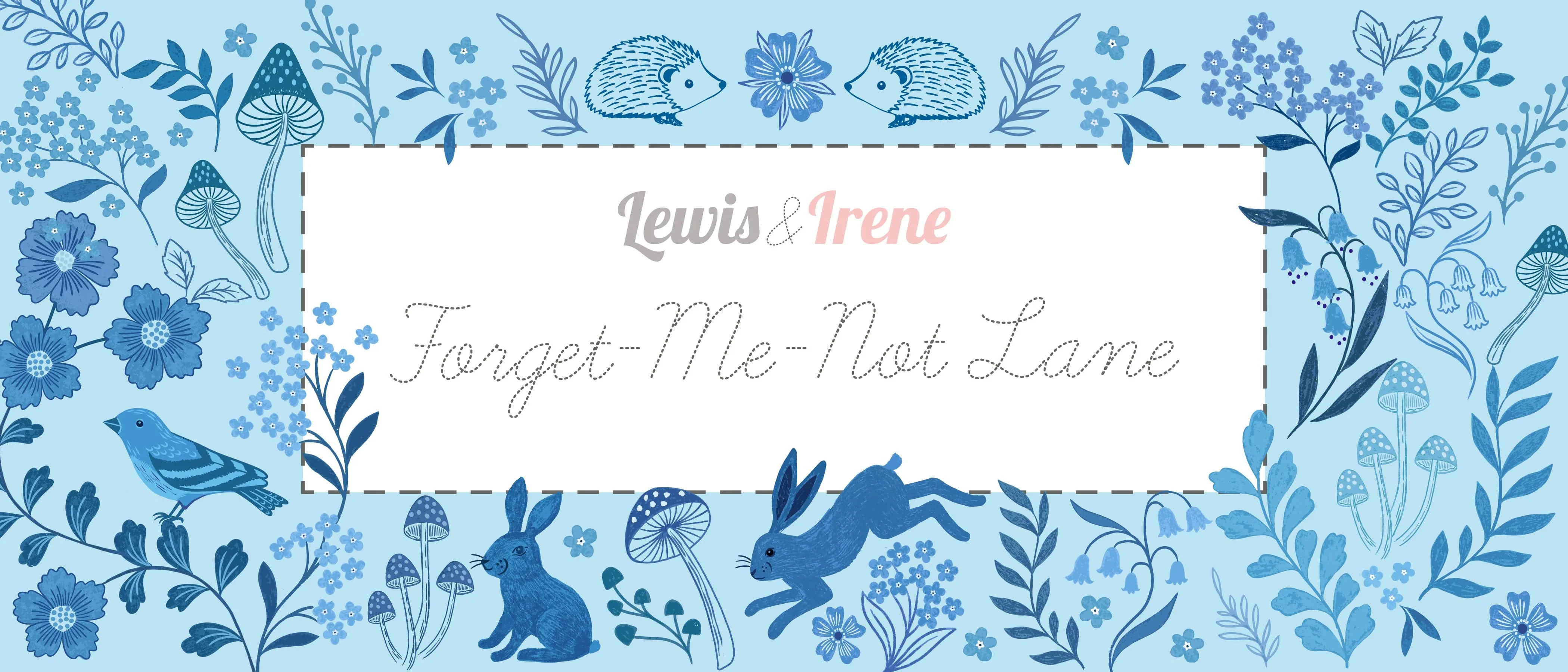 Lewis and Irene Forget Me Not Lane Panel A918-5 24 Inch x 44 Inch - Image 3