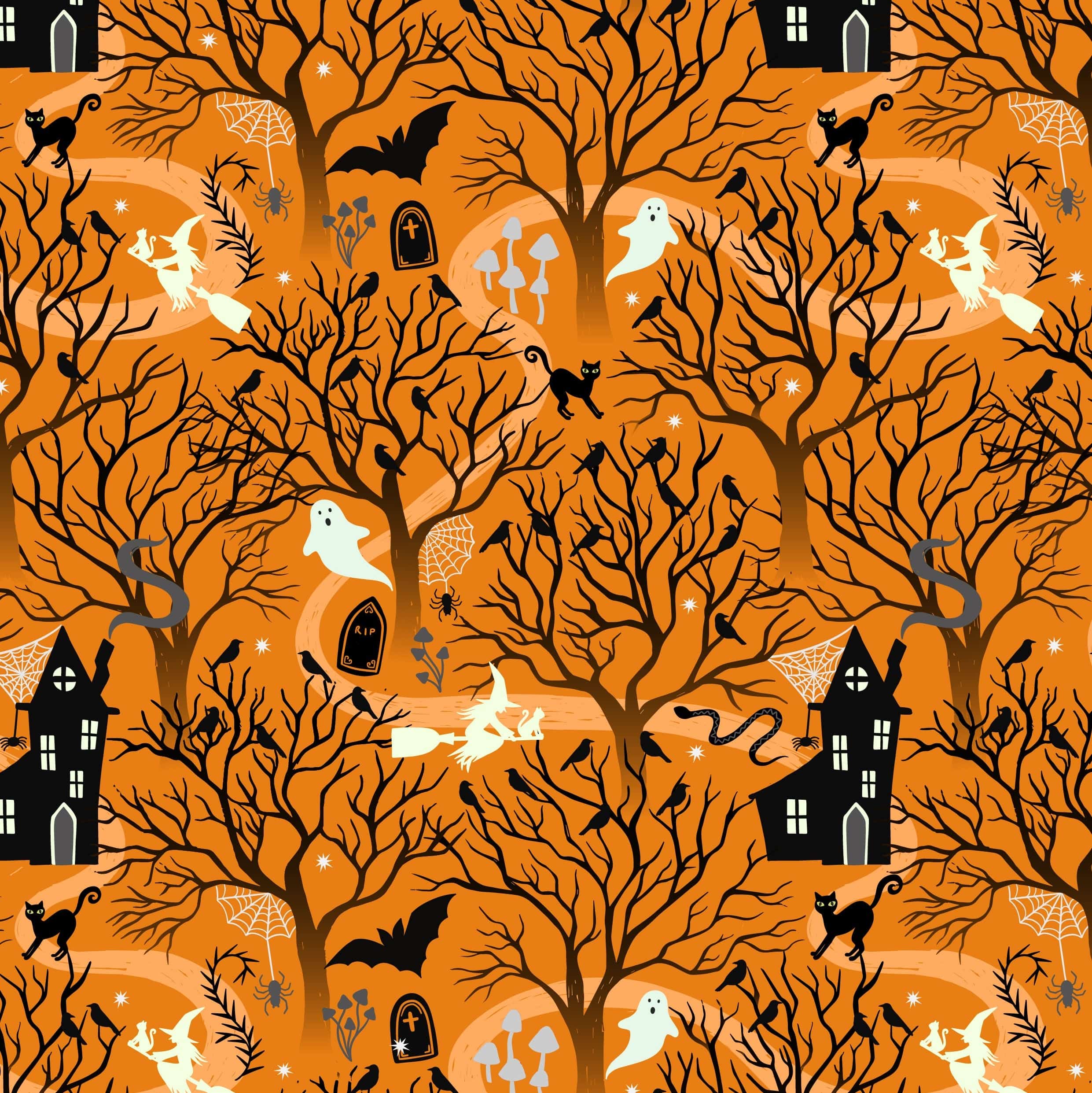 Lewis and Irene Witchy Woods Halloween Fabric - Image 2