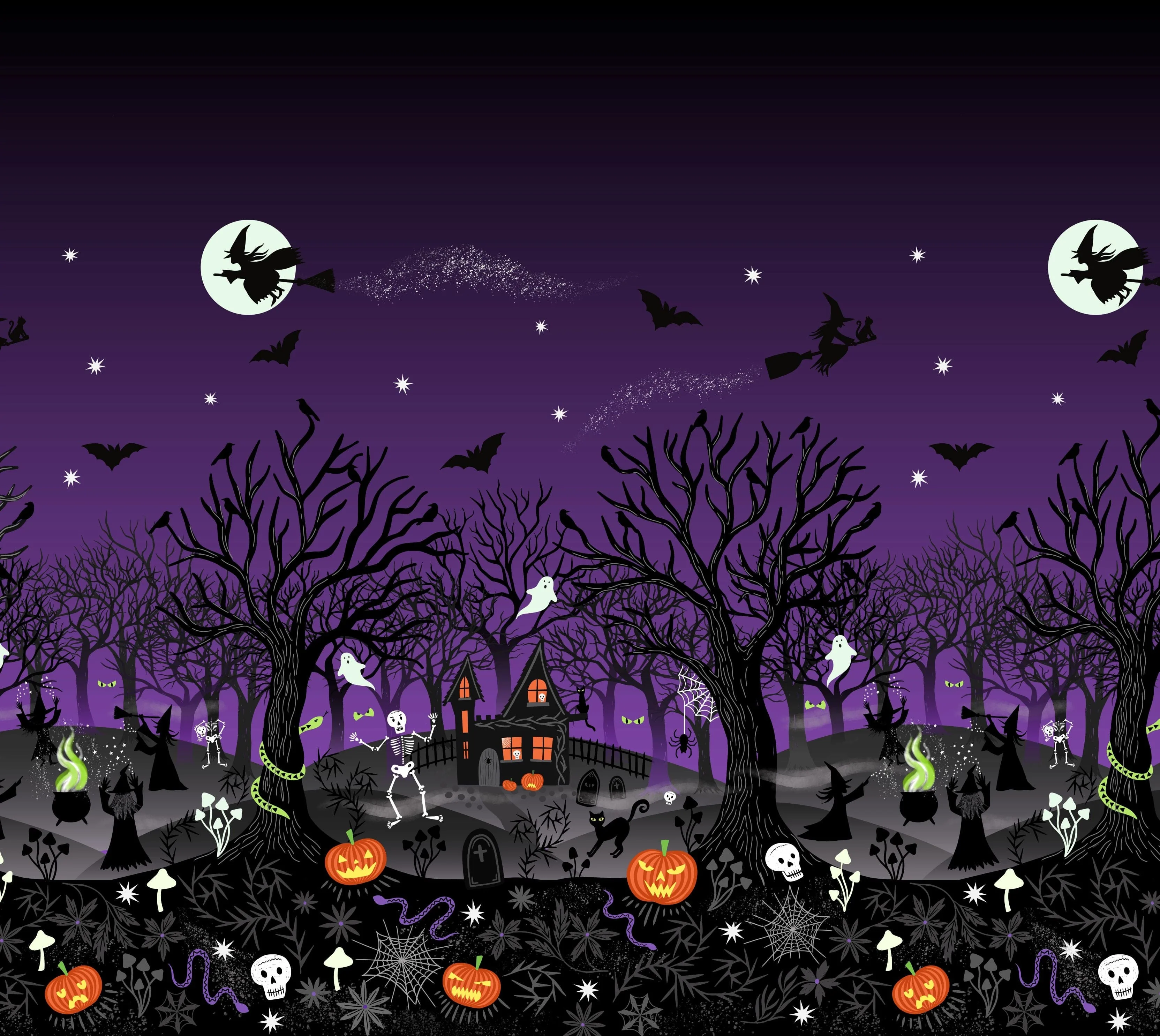 Lewis and Irene Witchy Woods Halloween Fabric - Image 21