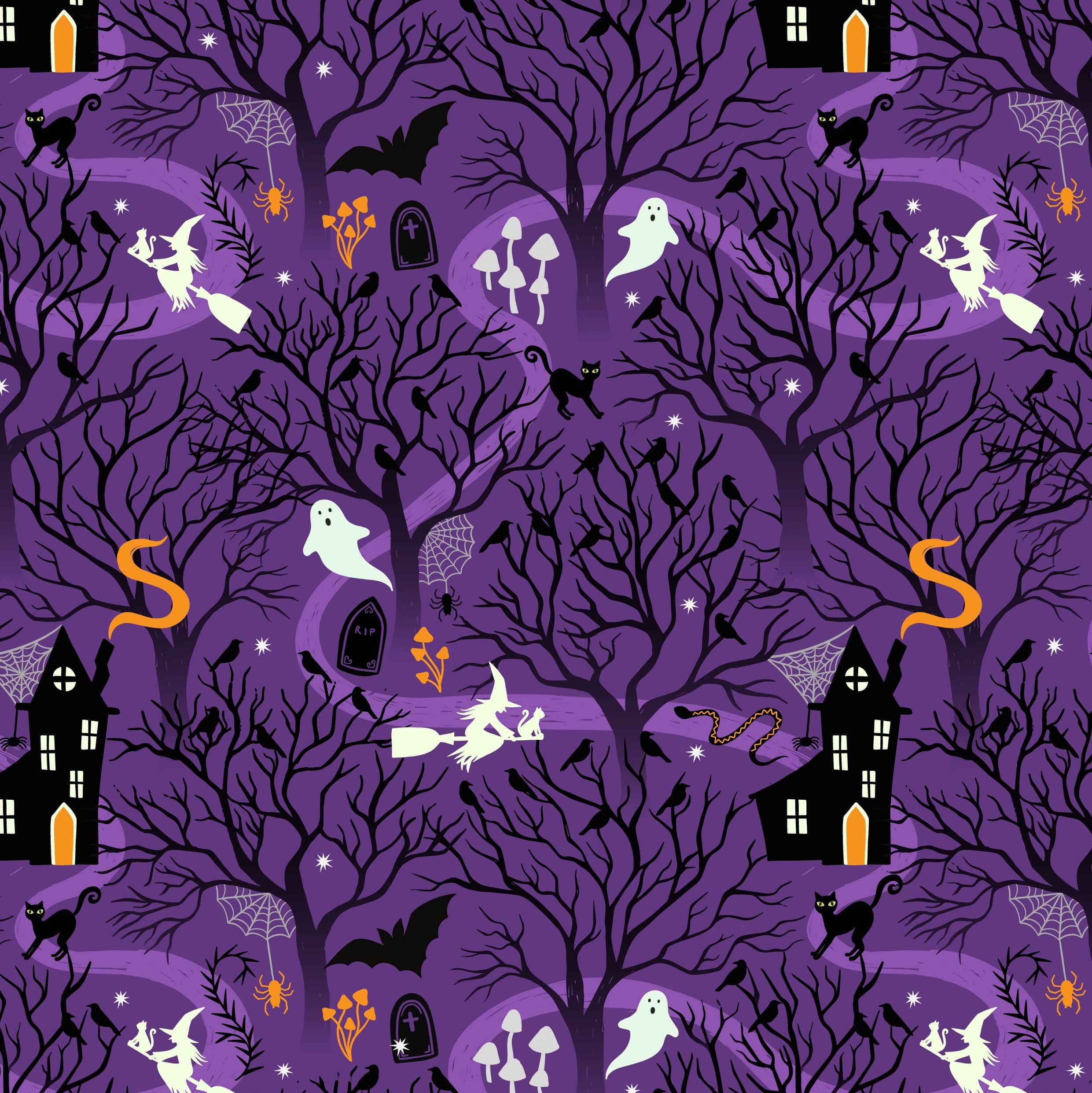 Lewis and Irene Witchy Woods Halloween Fabric - Image 3