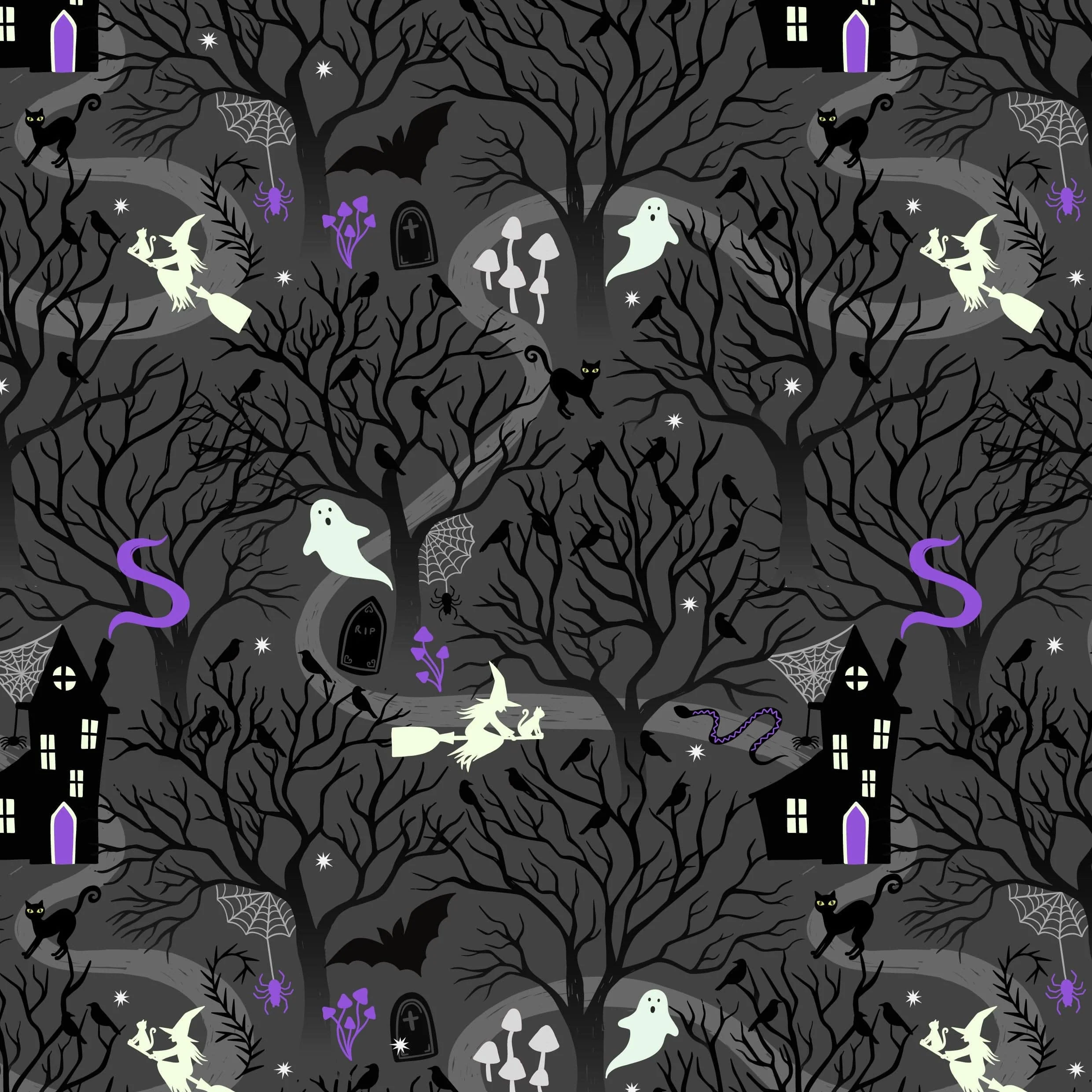 Lewis and Irene Witchy Woods Halloween Fabric - Image 4