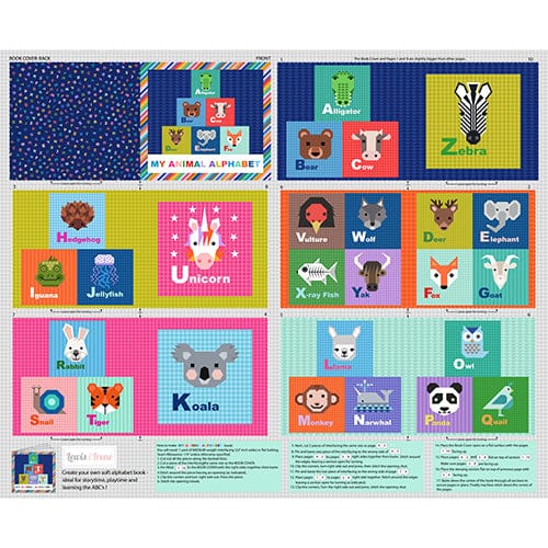 Lewis & Irene Animal Alphabet Fabric Book Panel