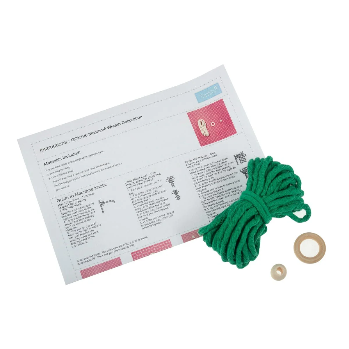 Macramé Kit Wreath Decoration: Green - Image 4