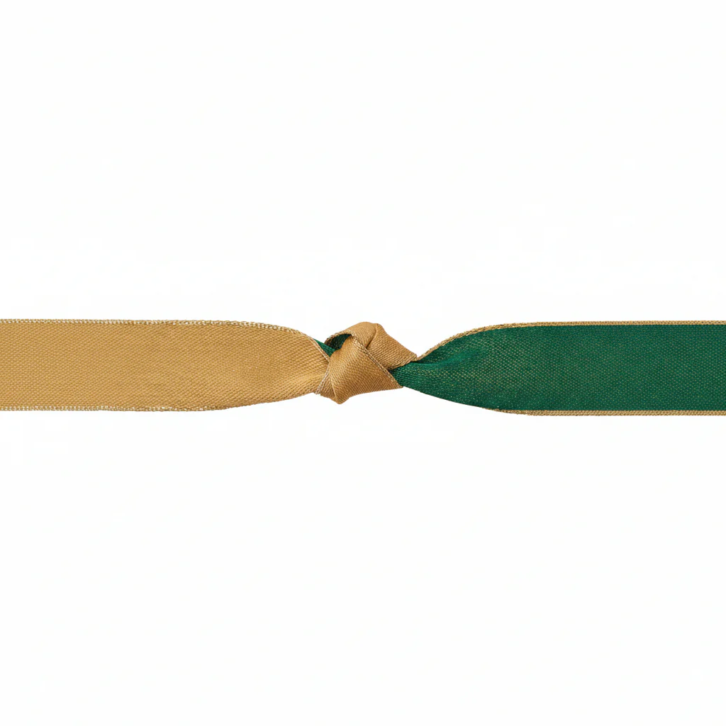 Majesty Ribbon Hunter Green Gold With Metallic Edge 15mm Wide
