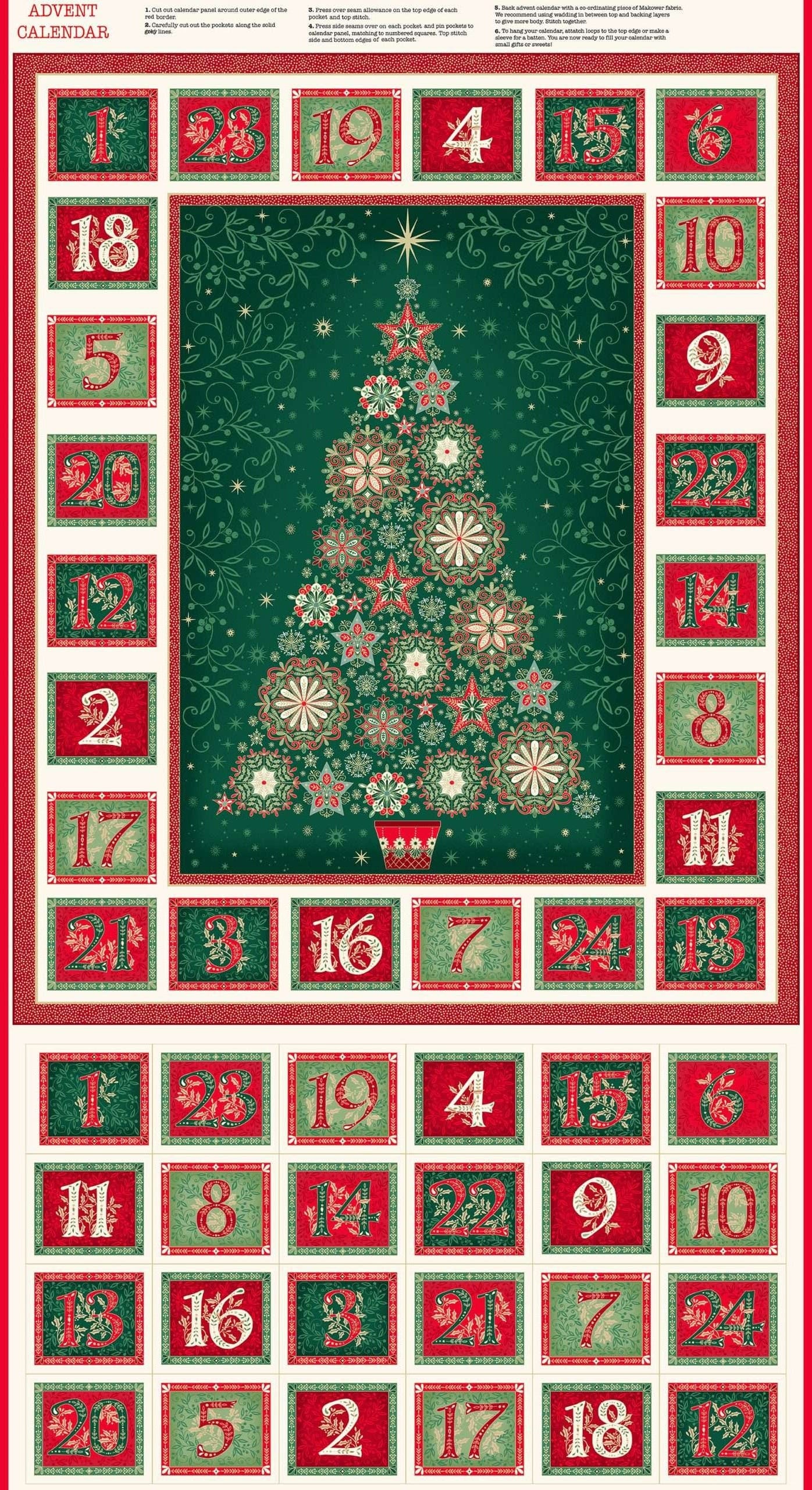 Makower Christmas Fabric Good Tidings Panels