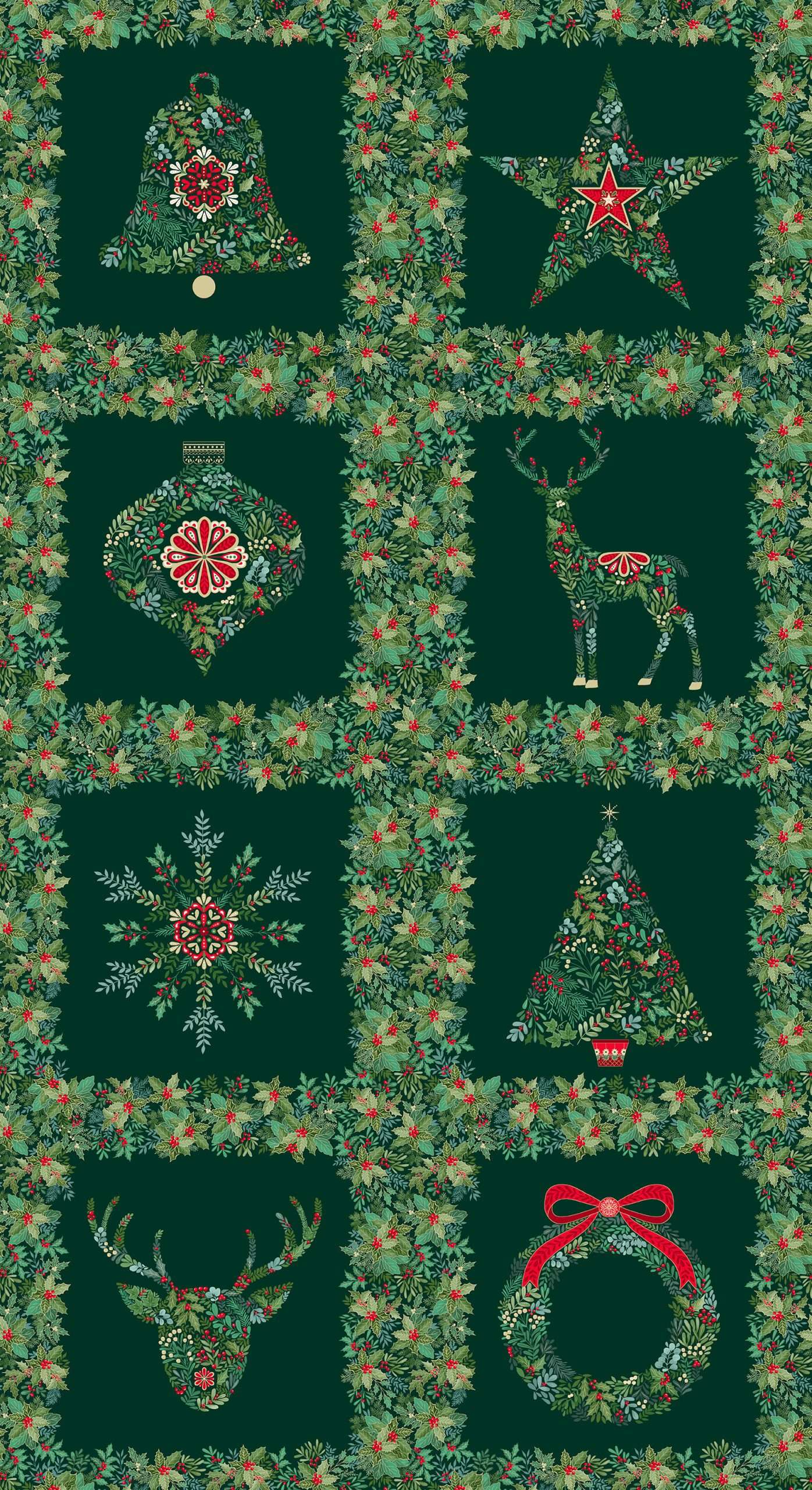 Makower Christmas Fabric Good Tidings Panels - Image 3