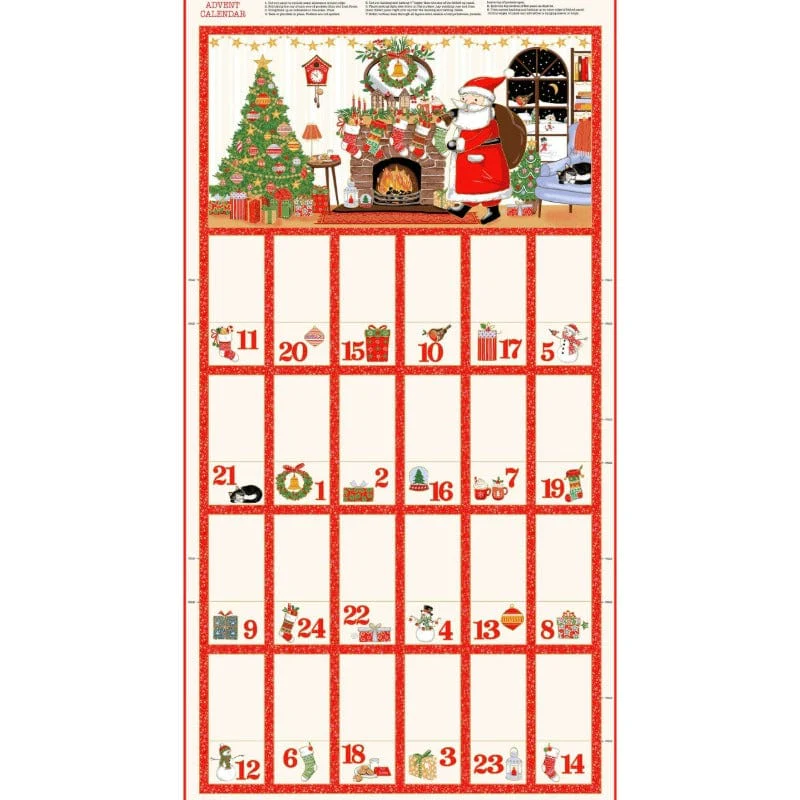 Makower Christmas Fabric Jolly Saint Nick Panels