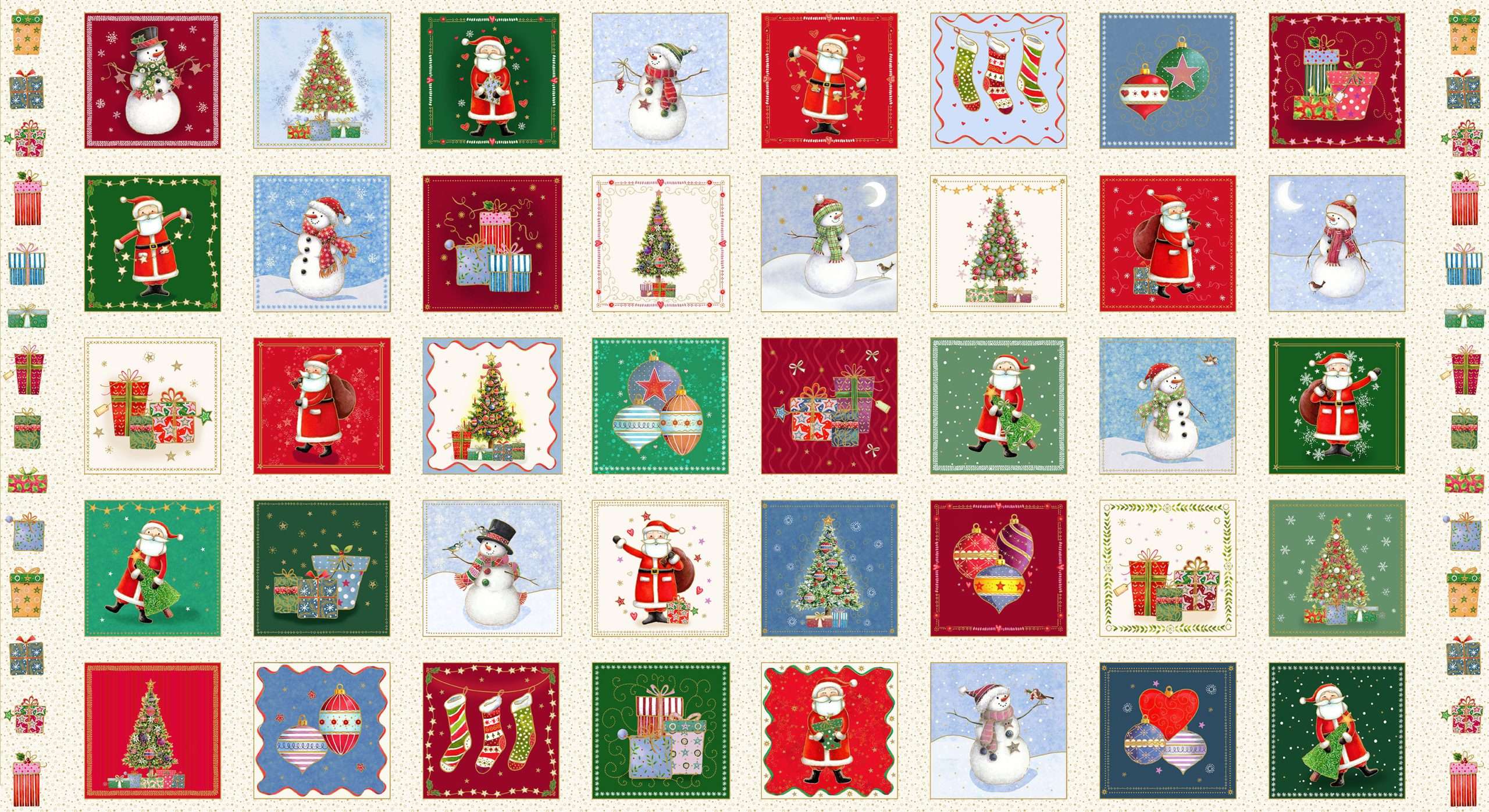 Makower Christmas Fabric Jolly Saint Nick Panels - Image 2