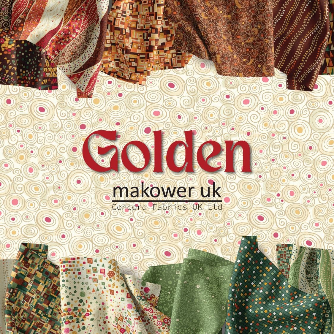 Makower Fabric Golden Metallic Fat Quarter Bundle 24 Piece - Image 2