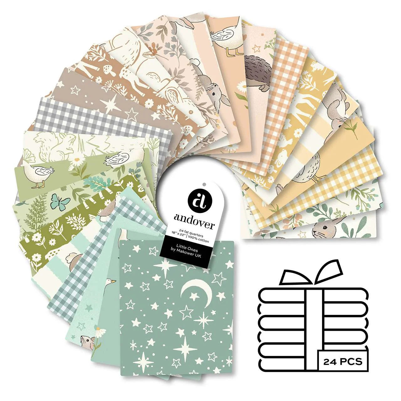 Makower Fabric Little Ones 24 Piece Fat Quarter Bundle