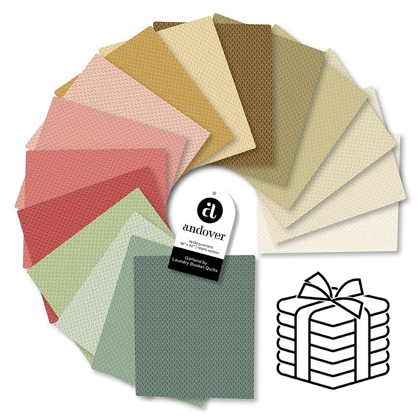 Makower Garland Fat Quarter Bundle 16 Piece