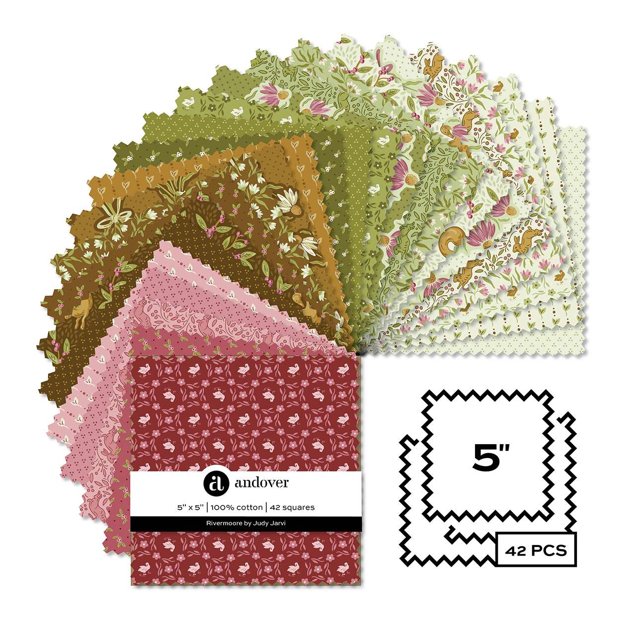 Makower Rivermoore 5" Square Pack