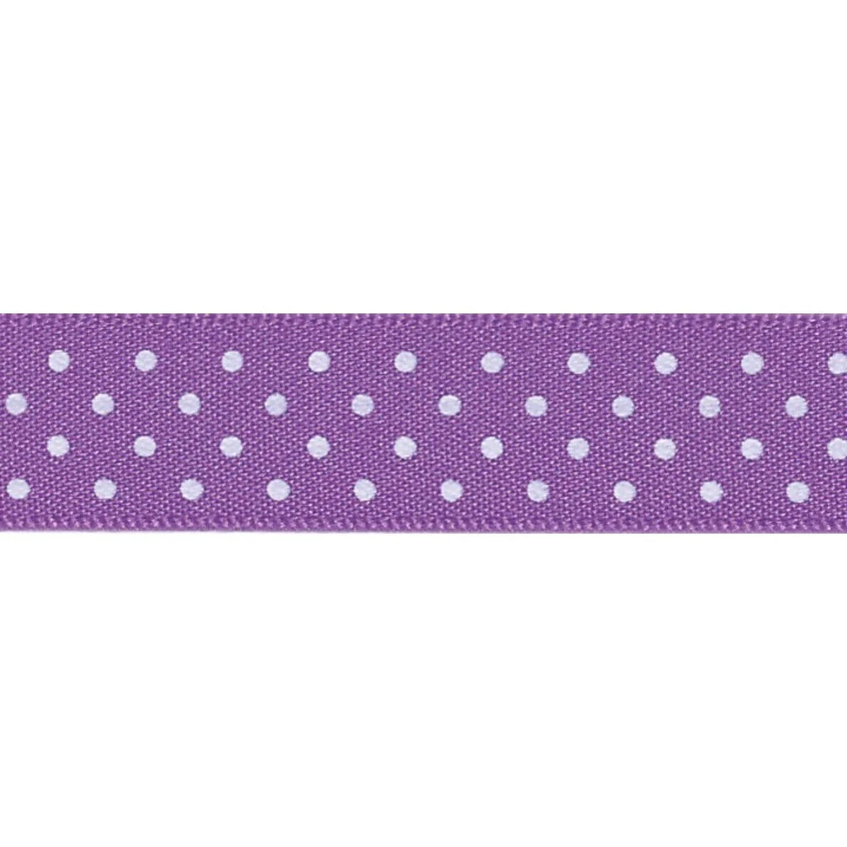 Micro Dot Ribbon: Purple and white 15mm wide: Price per metre.