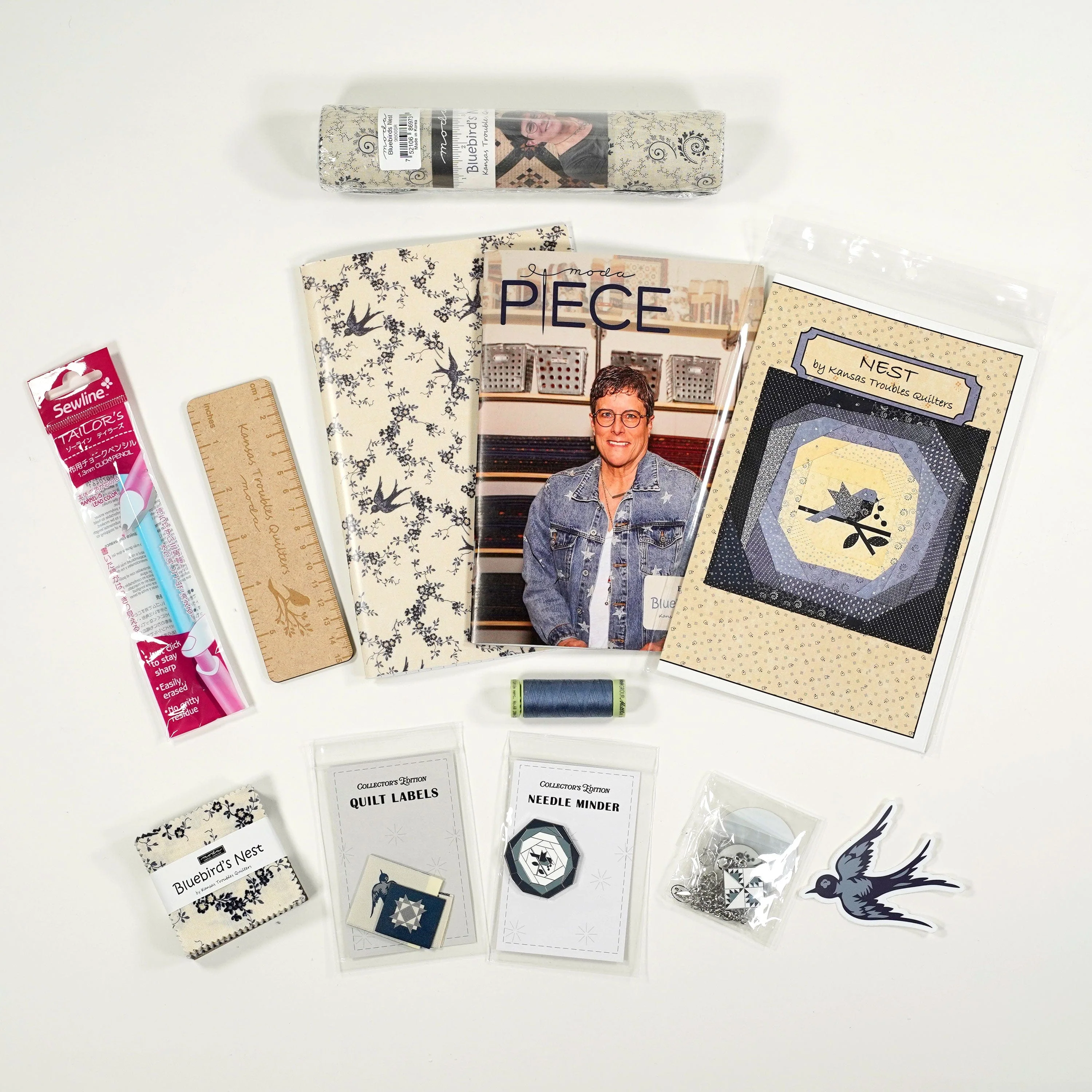 Moda Bluebirds Nest Collectors Box Quilt Kit - Image 3