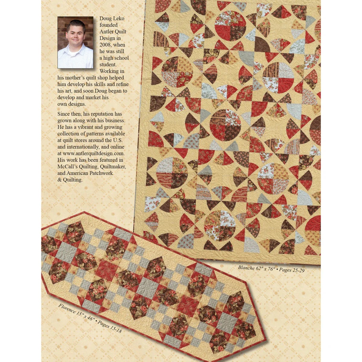 Ladies Of Rosewood Pattern Booklet by Doug Leko of Antler Quilt Designs - Image 2