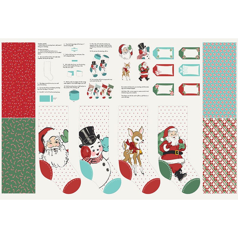 Moda Holly Jolly Stocking Panel Santa 31187-11