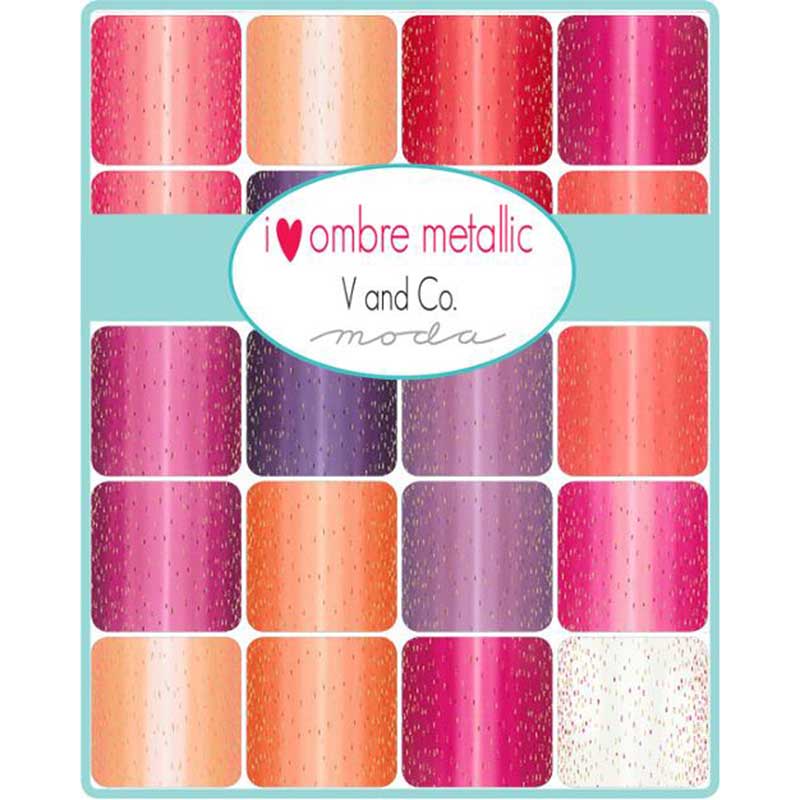 Moda I Heart Ombre Metallic Jelly Roll 10875JRM - Image 2
