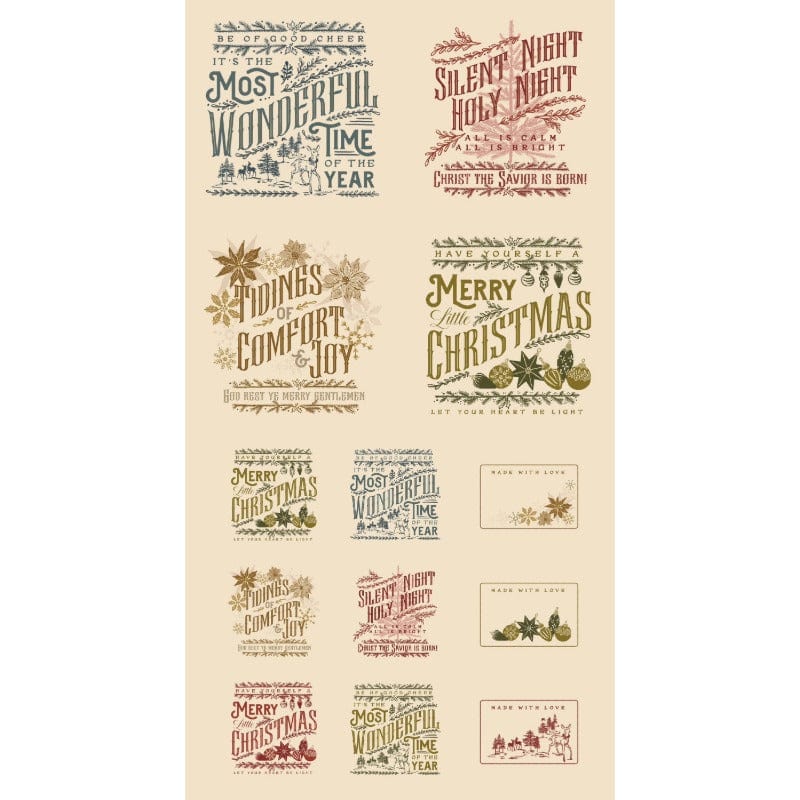 Moda Old World Yuletide 24 x 44 Inch Panel Eggshell 45629 11M