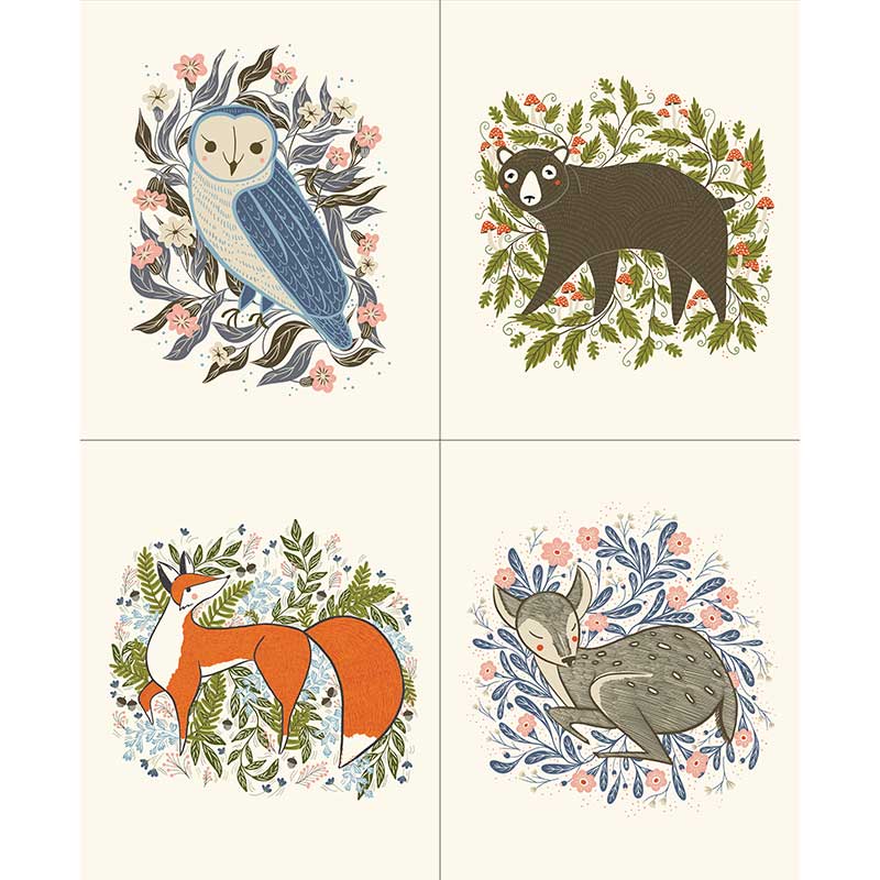 Moda Woodland Wonder Animal Fabric Panel 48400-11