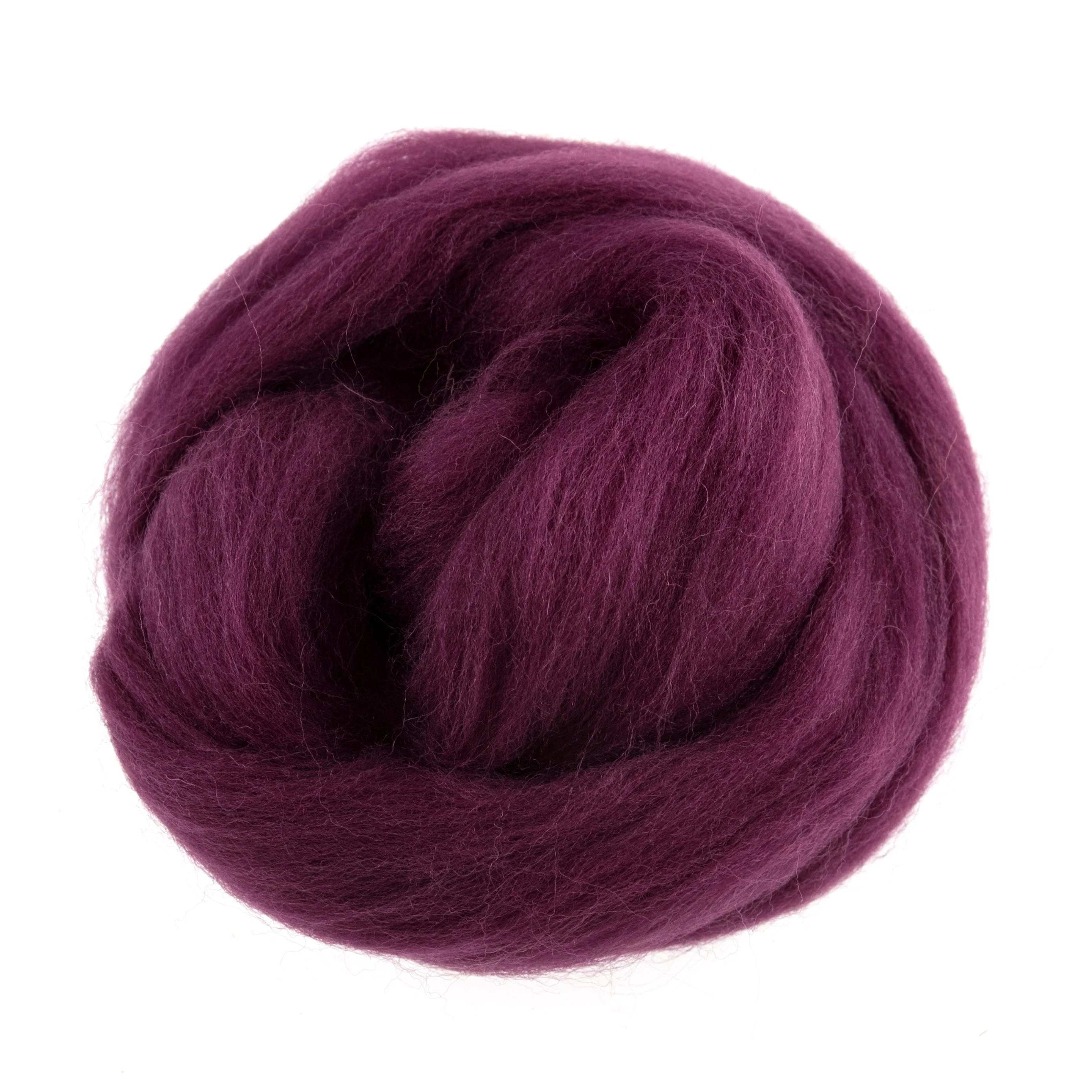Natural Wool Roving, Mauve, 10g Packet - Image 2