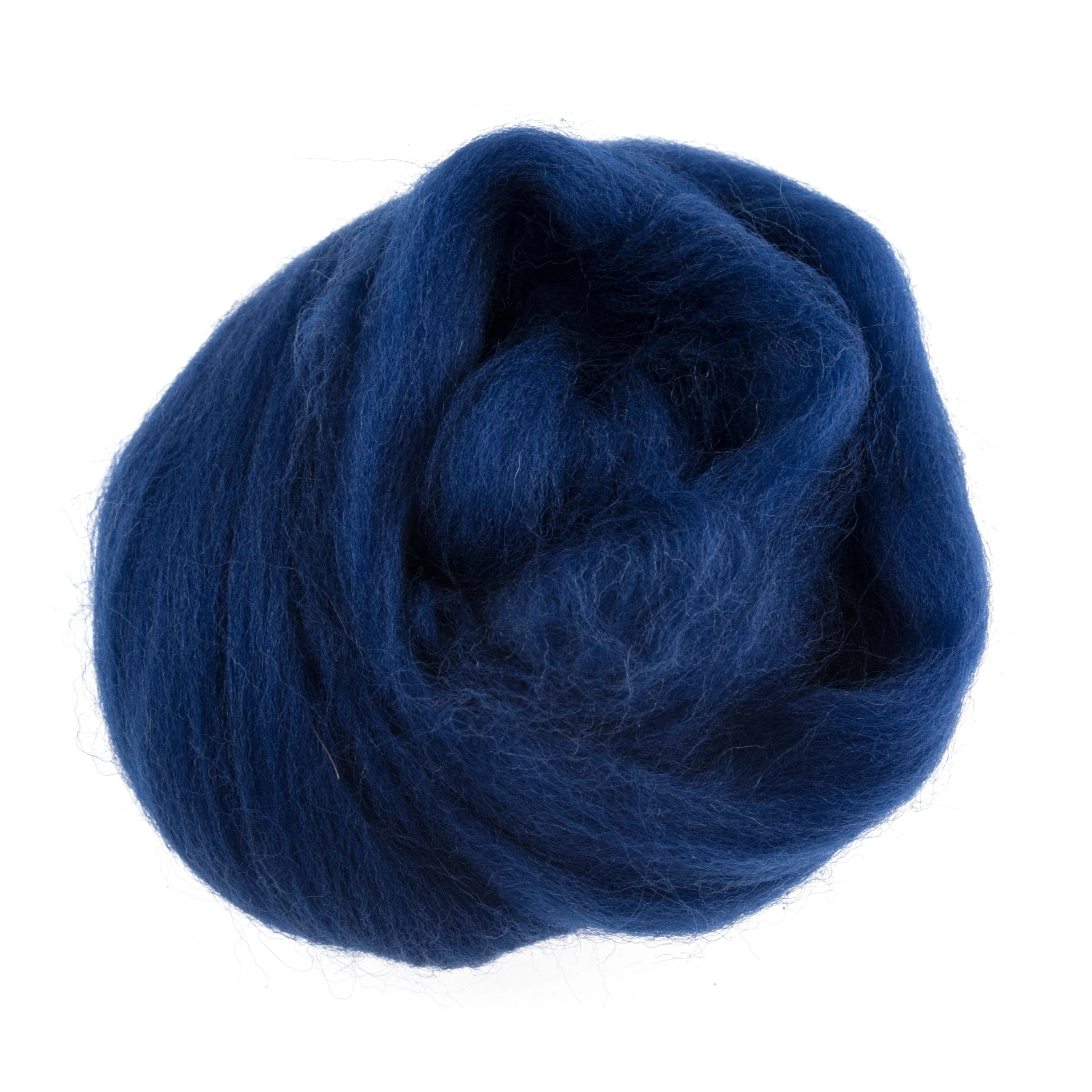 Natural Wool Roving, Sapphire, 10g Packet - Image 2