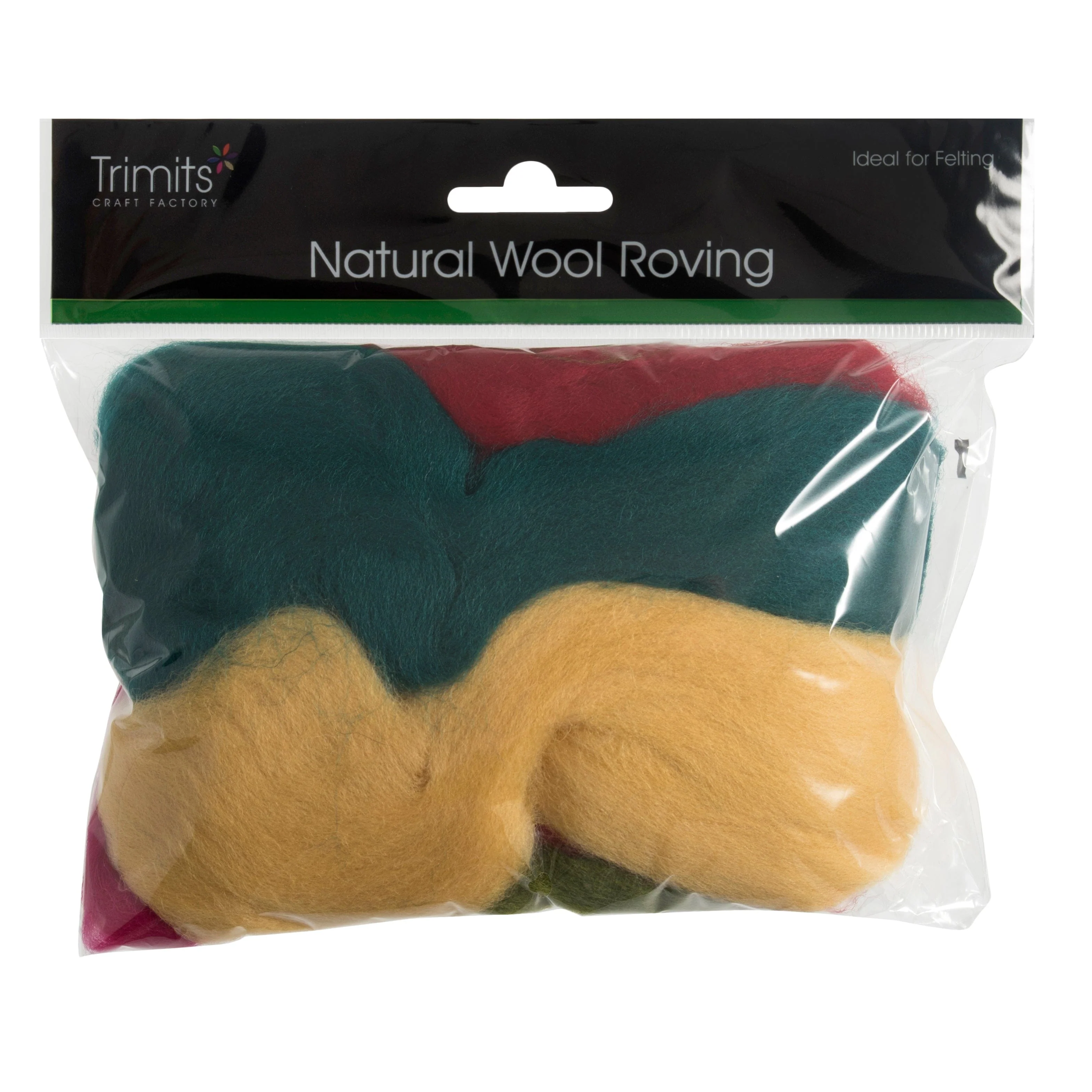 Natural Wool Roving, Standard Bright, 50g Packet - Image 2