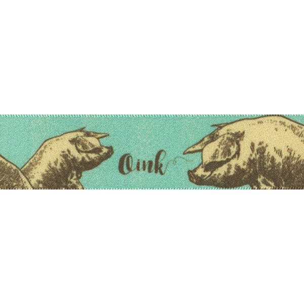 Satin Ribbon: Pig Sky Blue: 25mm wide. Price per metre. - Image 2
