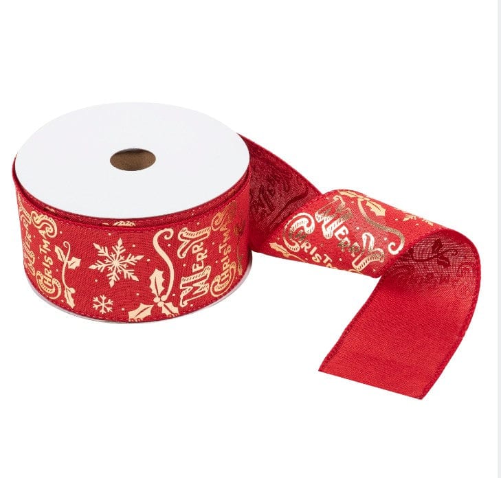 Premium Wire Edge Christmas Ribbon 63mm Wide